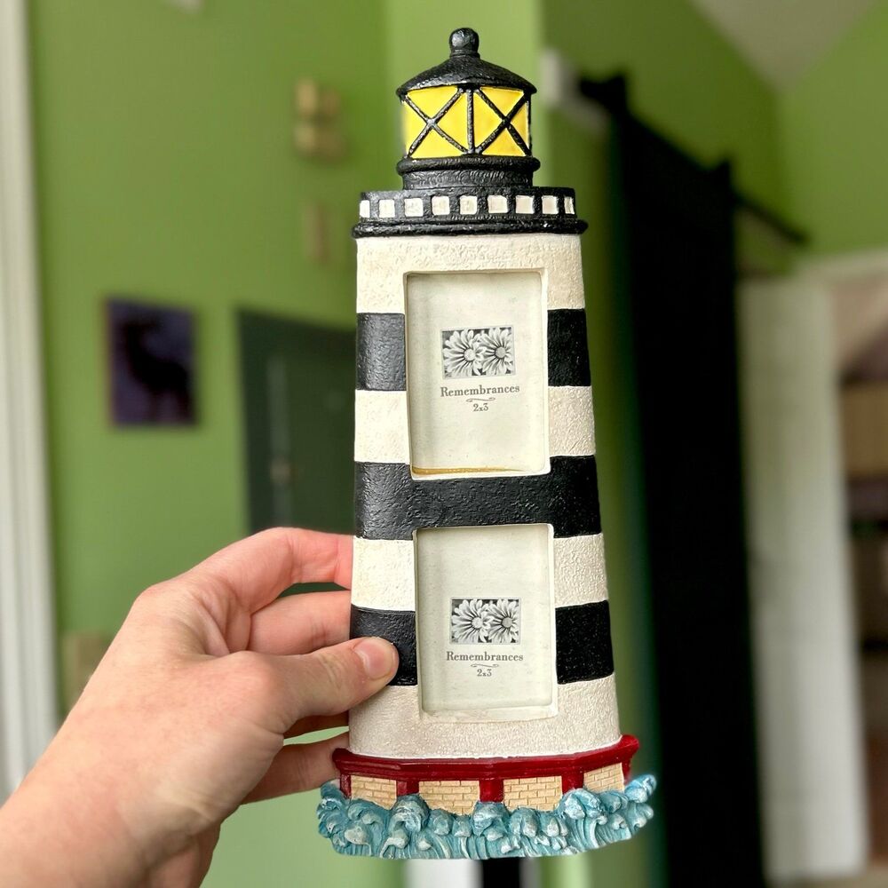 ❌SOLD  Lighthouse Beacon Nautical Dual Photo Picture Frame